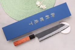 Couteau kiritsuke 21cm japonais artisanal Masashi Yamamoto BS1 Black Nashiji