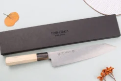 Couteau kiritsuke 21cm japonais artisanal Toshitaka Suminagashi SG2 Damas