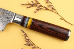 Couteau kiritsuke 24cm Kutoyama damas pakka rainbow