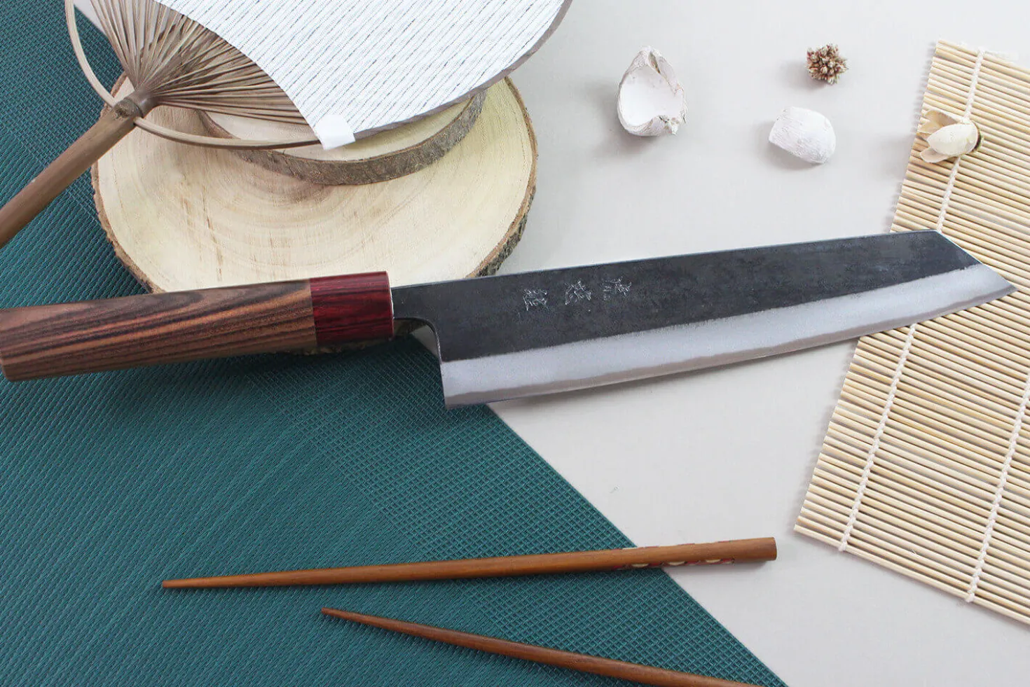 Couteau kiritsuke japonais artisanal Wusaki Yuzo BS2 24cm