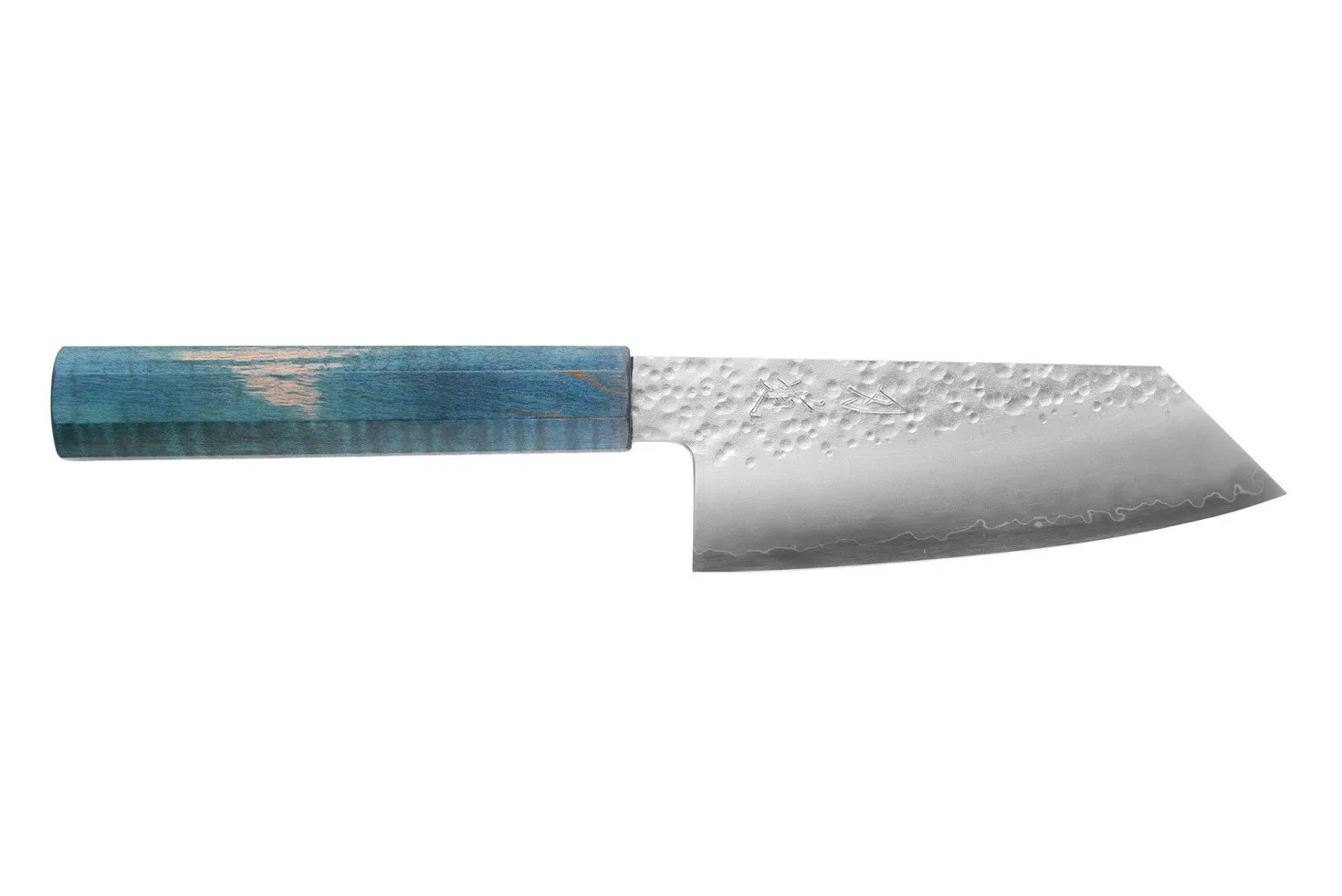 Couteau ko-bunka 13cm japonais artisanal Hado Shiosai VG10 manche bleu