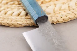 Couteau ko-bunka 13cm japonais artisanal Hado Shiosai VG10 manche bleu