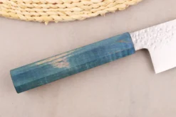 Couteau ko-bunka 13cm japonais artisanal Hado Shiosai VG10 manche bleu
