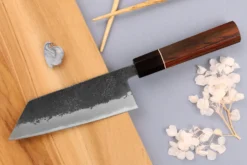 Couteau ko-bunka 13,5cm japonais artisanal Yuzo Black Nashiji