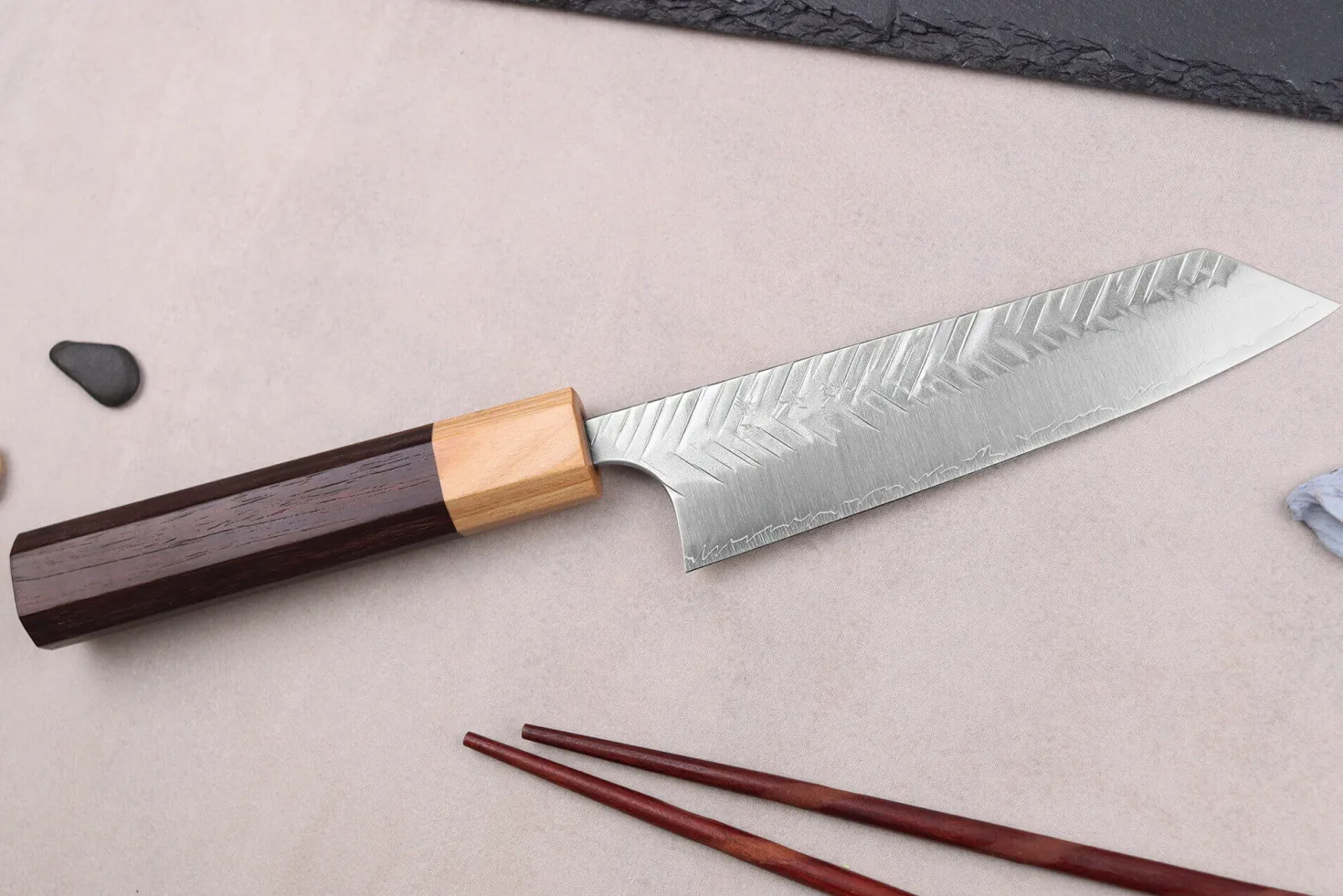 Couteau ko-bunka 13cm japonais artisanal Yoshimi Kato SG2 V-Tsuchime