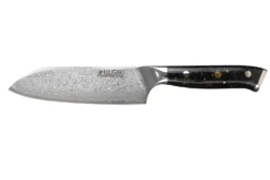 Couteau ko-santoku Wusaki Sakin Damas 10Cr 13cm manche en fibre de carbone et feuille d'or