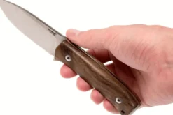 Couteau LionSteel M4.WN lame 9,5cm manche en bois de noyer + étui en cuir
