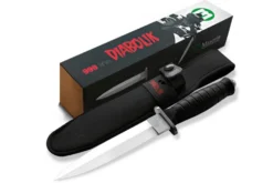 Couteau Maserin Diabolik 4950 lame 16cm manche en caoutchouc noir + étui en nylon