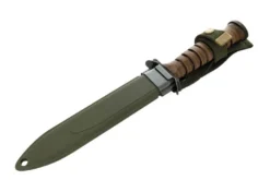 Couteau Maserin 2EME R.E.P. 6209 lame 17cm manche en cuir + étui kaki