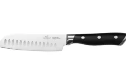 Couteau mini santoku Sabatier International Hercules lame alvéolée 13cm manche ABS 3 rivets