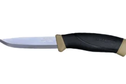 Couteau Mora Companion 13166 lame inox 10,4cm manche caoutchouc noir/sable + étui