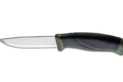 Couteau Mora Companion MG 11863 lame carbone 10,4cm manche caoutchouc noir/kaki + étui
