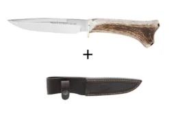 Couteau Muela Ranger 9251 lame 14cm manche en bois de cerf avec départ d'épois + étui en cuir