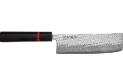 Couteau nakiri 16,5cm japonais artisanal Wusaki Nawame AUS10 damas