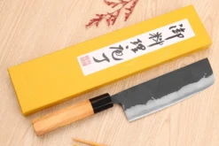 Couteau nakiri 16,5cm japonais artisanal Yoshimune par Kawamura Black WS2