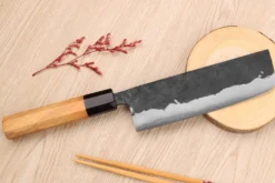 Couteau nakiri 16,5cm japonais artisanal Yoshimune par Kawamura Black WS2