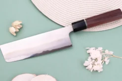 Couteau nakiri 16,5cm japonais artisanal Toshihiro Wakui Shirogami 2 San Maï poli