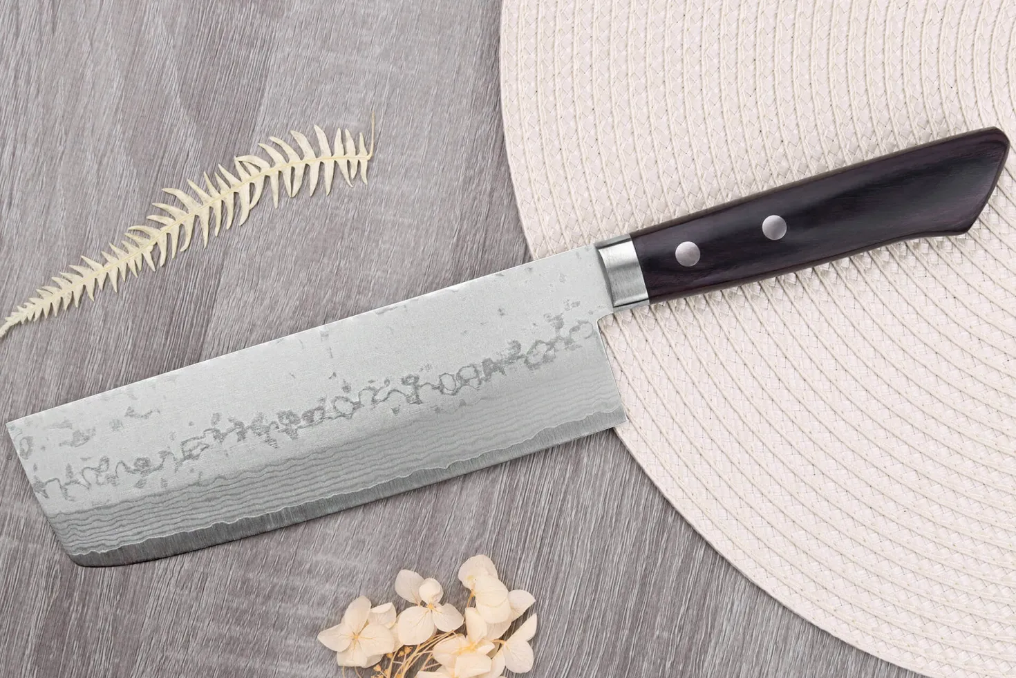 Couteau nakiri 16,5cm japonais artisanal Masutani VG10 Damas