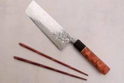 Couteau nakiri 16,5cm japonais artisanal Masashi Yamamoto SLD damas