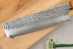 Couteau nakiri 17cm japonais artisanal Wusaki Yaketa VG10 damas chêne brûlé