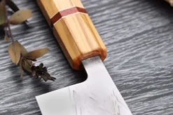 Couteau nakiri 16,5cm japonais artisanal Yuzo SLD olivier et sequoia
