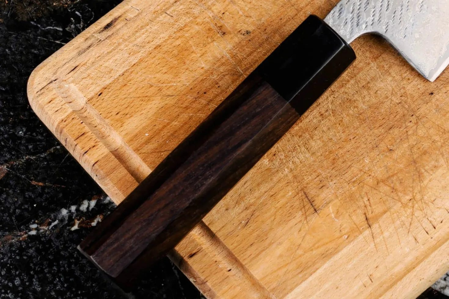 Couteau nakiri 16,5cm japonais artisanal Wusaki Kuronawa G3 damas