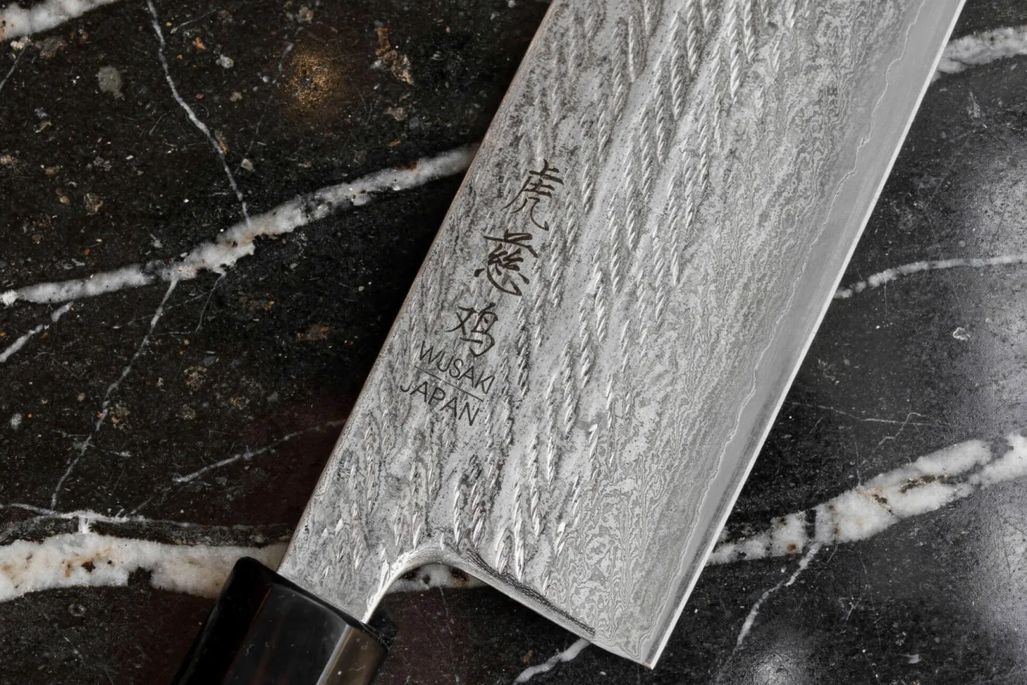 Couteau nakiri 16,5cm japonais artisanal Wusaki Kuronawa G3 damas
