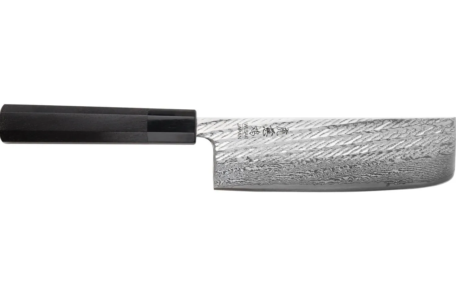 Couteau nakiri 16,5cm japonais artisanal Wusaki Kuronawa G3 damas