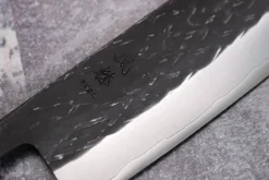 Couteau nakiri 16,5cm japonais artisanal Yuzo Black SLD ébène et olivier