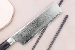 Couteau nakiri 16cm japonais Sakai Takayuki Grand Chef Seigaiha Damas 45 couches