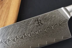 Couteau nakiri 18cm Ryda Knives ST650 Damas et manche en olivier