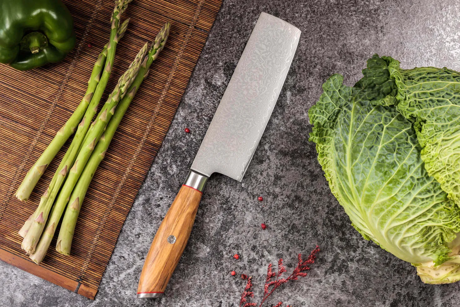 Couteau nakiri 17cm Wusaki Fujiko 10CR damas