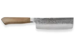 Couteau nakiri japonais artisanal Wusaki Nogami BS2 15cm manche en noyer