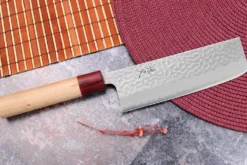 Couteau nakiri japonais artisanal Tsunehisa Aogami Super martelé 16,5cm