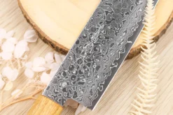 Couteau nakiri japonais artisanal Yoshihiro ZAD lame damassée 16cm