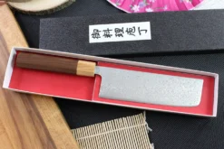 Couteau nakiri japonais Tsunehisa SLD Damas bois de rose 16,5cm