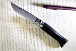 Couteau Opinel de luxe N°08 manche en Ebène et lame acier inox 8.5cm