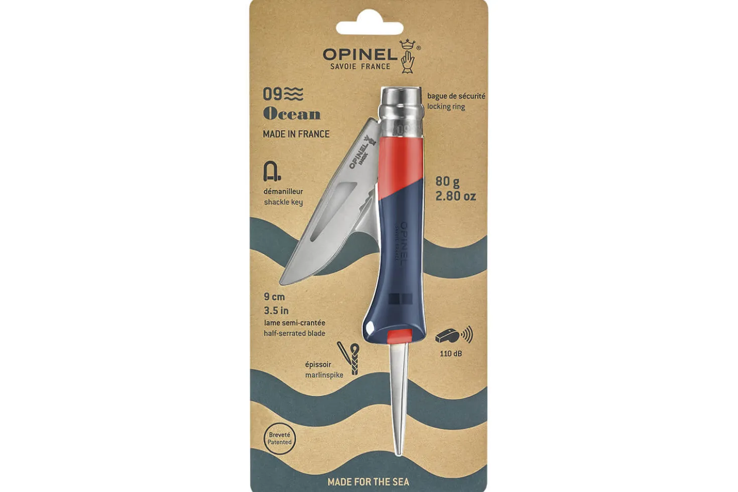 Couteau Opinel N°09 Océan rouge