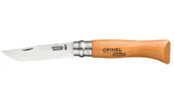 Couteau Opinel Tradition Carbone n°08 lame 8.5cm manche hêtre virole tournante