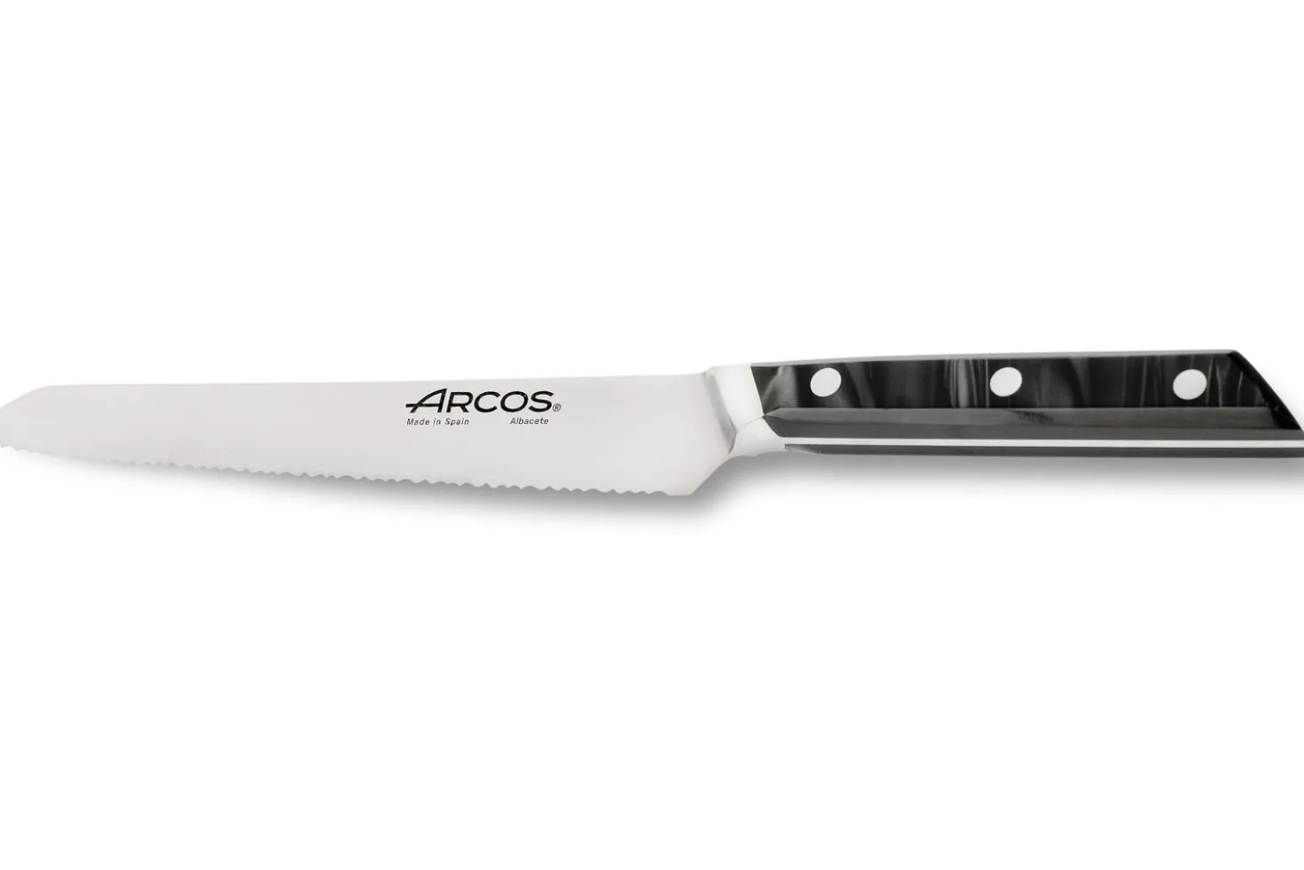 Couteau à pain Arcos Eclipse lame dentée 20cm manche acrylique noir nacré