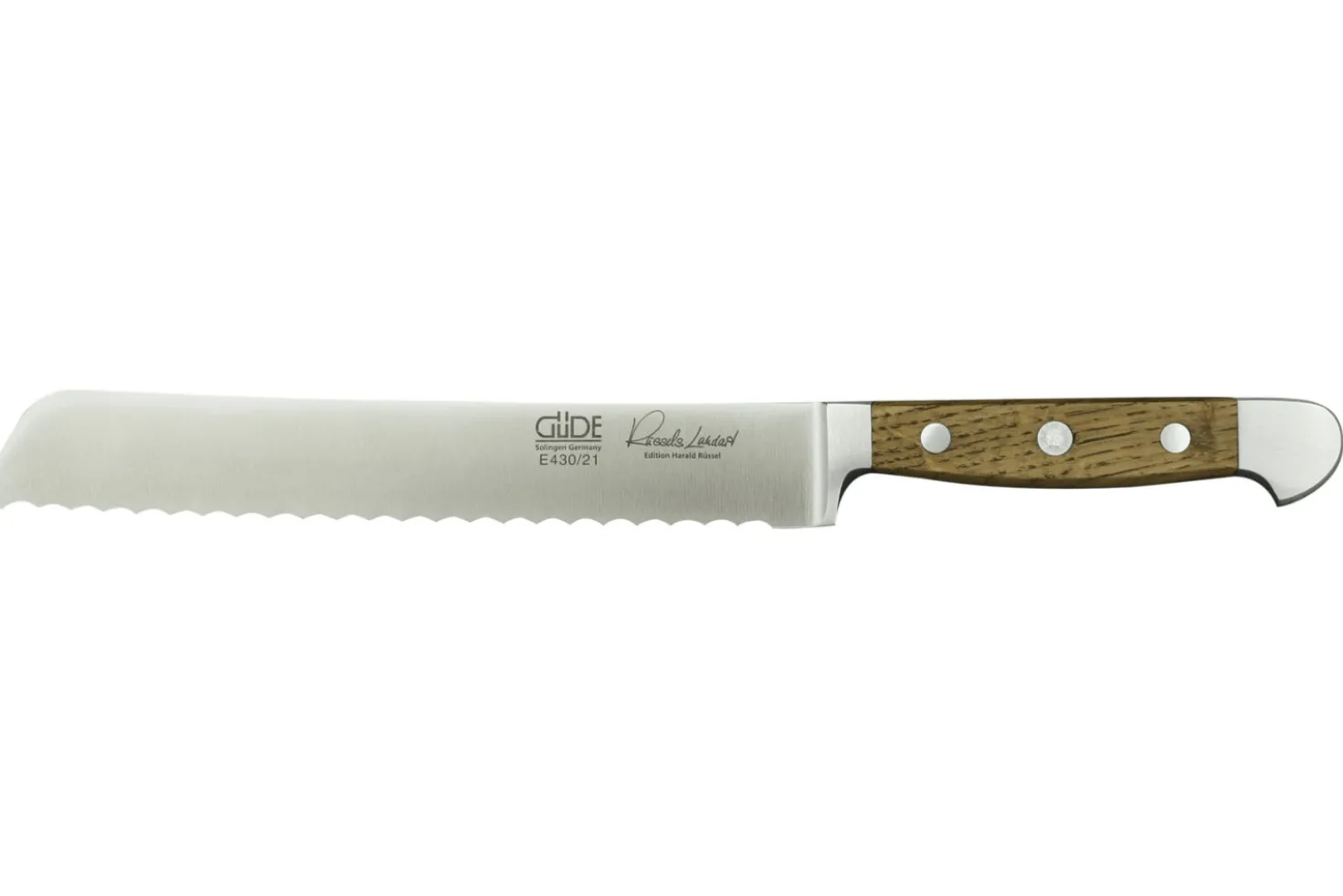 Couteau à pain Güde Alpha Chêne 21cm en acier forgé