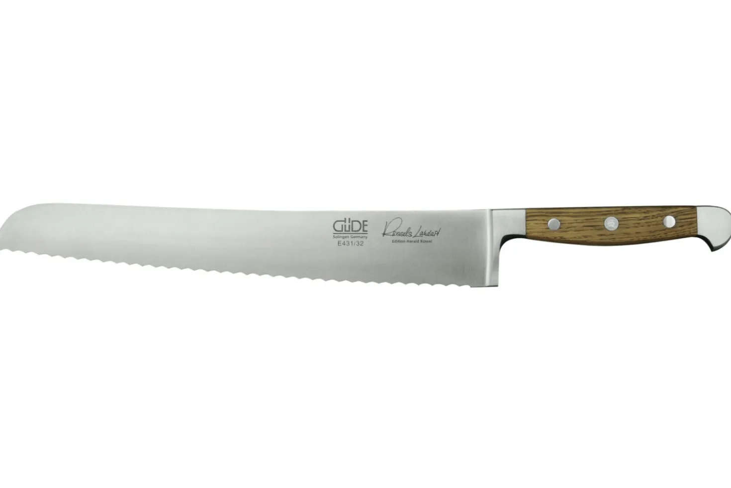 Couteau à pain Güde Alpha Chêne 32cm en acier forgé
