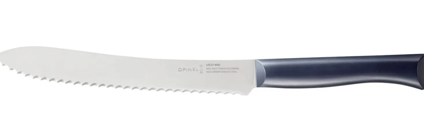 Couteau à pain Intempora Opinel n°216 lame 21cm manche bleu marine