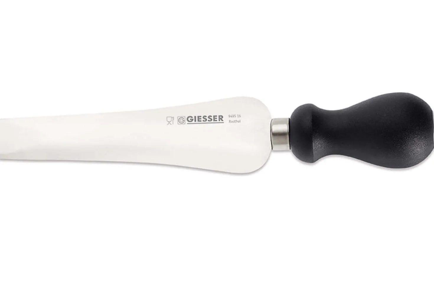 Couteau à parmesan Giesser lame carrée 16cm manche arrondi noir