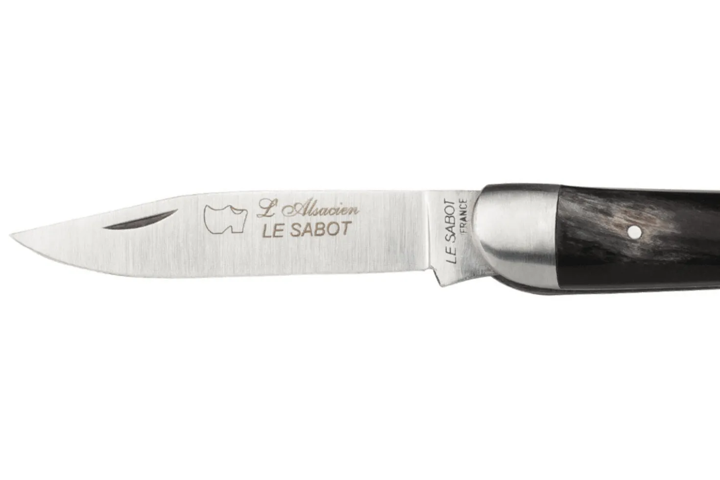 Couteau pliant AU SABOT L'Alsacien acier carbone manche en corne 10cm