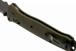 Couteau pliant Benchmade Bailout 537SGY-1 lame semi-dentée manche aluminium anodisé vert 11cm avec brise-vitre