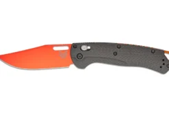 Couteau pliant Benchmade Taggedout 15535OR-01 lame orange manche fibre de carbone noir 11,7cm