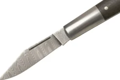 Couteau pliant Böker Barlow M4 Sherman Damas 110038DAM manche en micarta marron et inox 8,8cm + étui feutre