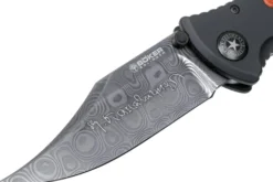 Couteau pliant Böker Kalashnikov Bayonet Damas 11KAL48DAM manche en alu et ironwood noir/bois 13cm