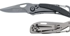 Couteau pliant BLACK FOX BF-434 G10/titanium noir 9cm mousqueton